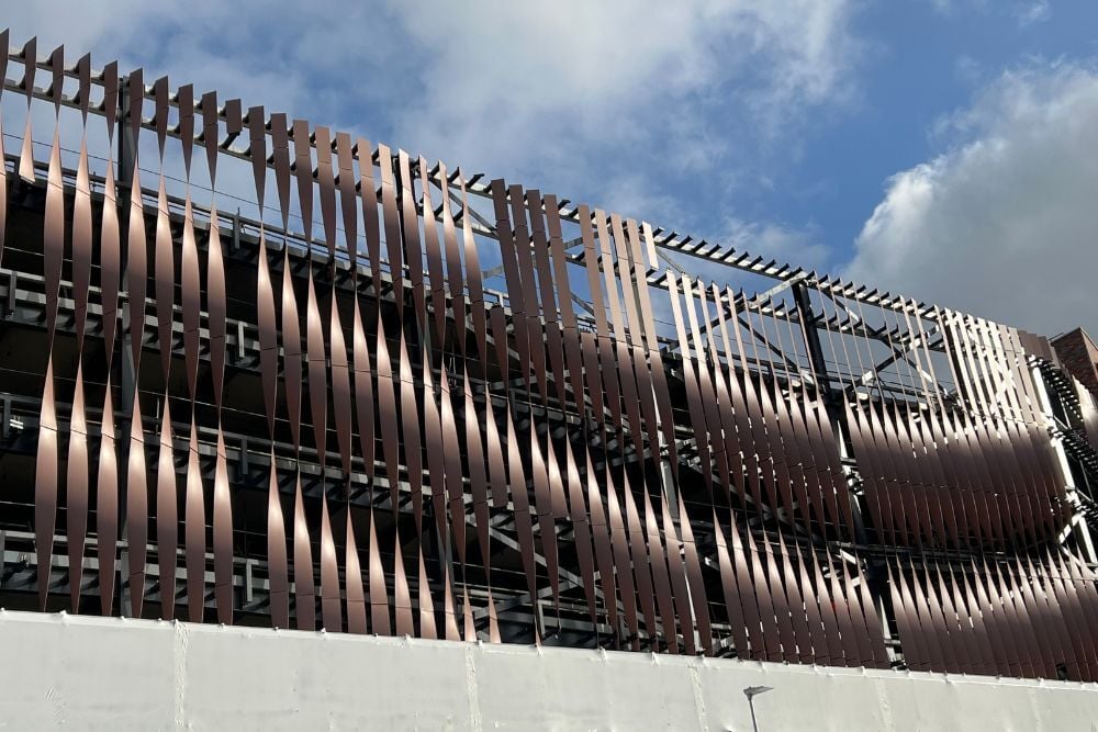 swansea car park twisted fin facade