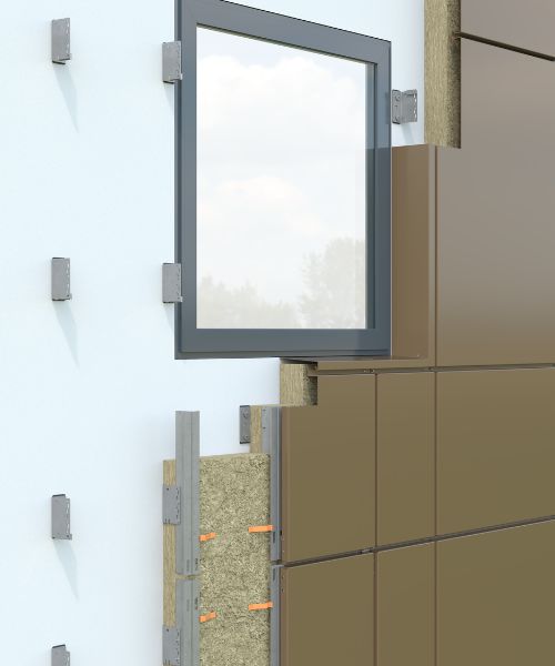 eClips rainscreen support system cutaway view